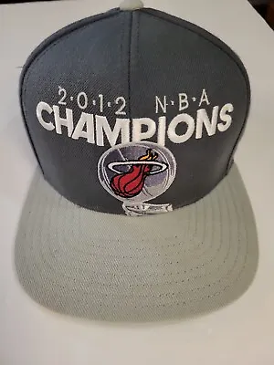 NEW Adidas Hat Men's Adjustable Snapback NBA Miami Heat NBA Champions 2012 Gray • $19