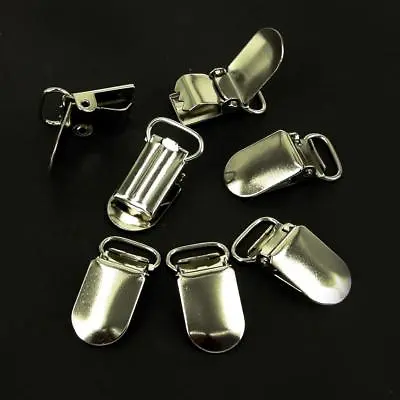 Baby Dummy ClipsSilver Metal Brace  Holder Strap Grips Crafts Dc2 • £1.50