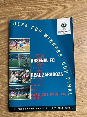 Uefa Cup Winners Cup Final Programme Arsenal V Real Zaragoza • £4.25