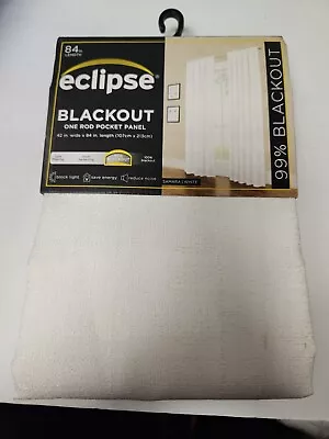 Eclipse Blackout Curtain Rod Pocket Panel Samara White 42” X 84” NEW • $20.36