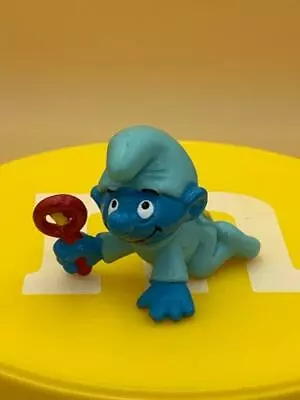 Smurfs 20203 Baby Smurf Rattle & Blue Pajamas Vintage Figure Toy PVC Figurine • $14.97