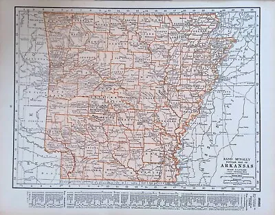 Vintage 1937 Color Map Of Arkansas 11  X 14  • $12.94