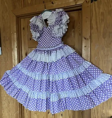 Authentic US Size 4-6 Made In Spain White Dots On Purple Flamenco Dress • $265