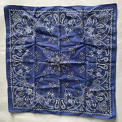 VTG Zan Headgear USA Blue Color Cotton Biker Bandana 20x20 • $25