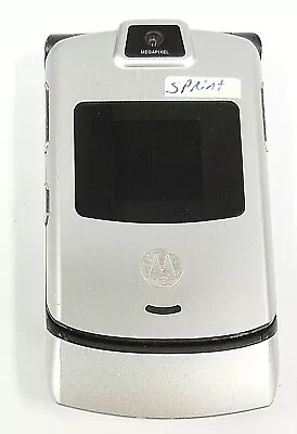 Motorola RAZR V3 M / V3m - Silver ( Sprint ) Very Rare Cellular Flip Phone • $50.99