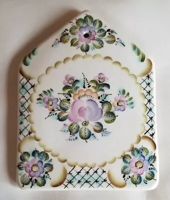Porcelain Cheese Cutting Board Majolica Style Hand Painted Vintage • $20