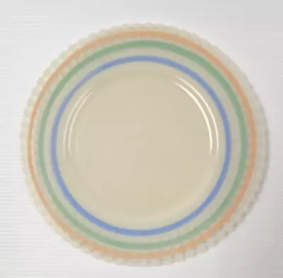 MacBeth-Evans Cremax 8  SALAD PLATE Pastel Banded Petalware (8 AVAILABLE) • $22.95