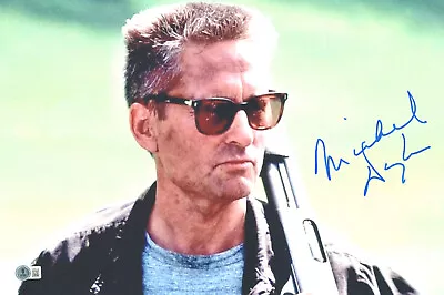 Michael Douglas Signed Autograph Falling Down 12X18 Photo Beckett BAS • $450