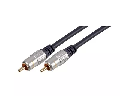 10m Phono Audio (RCA) Male To Male Digital Coax Lead With Aluminium Headshells • £12.89