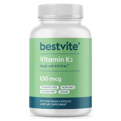 Bestvite Vitamin K2 100 Mcg As MK-7 (120 Vegetarian Capsules) -Vegan  • $11.99