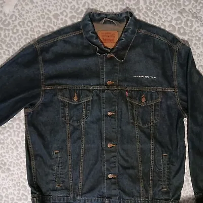 Vintage Levis Trucker U2 Elevation Tour 2002 Dark Denim Jacket Size XXL RARE Y2K • $44.99