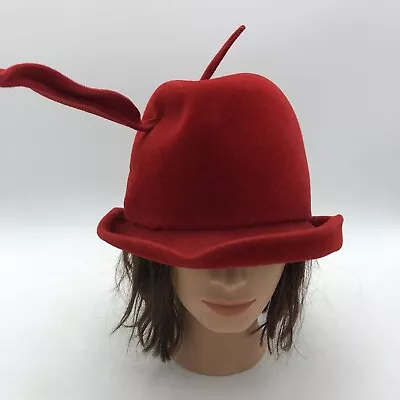 Vintage Mr John Classic Red Apple Wool Felt Hat USA One Size. • $37.45