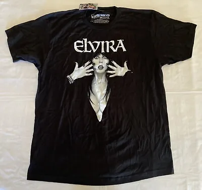 Elvira Mistress Of The Dark Gothic Mens Kreepsville Black TShirt XL NWT • $54.32