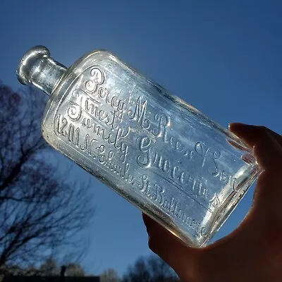 Percy M Reese & Co Baltimore MD Embossed Whiskey Flask / Bottle Script • $50