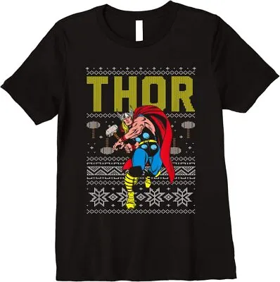 $16.99 • Buy Shop Marvel Thor Retro Ugly Sweater Christmas Graphic T Shirts
