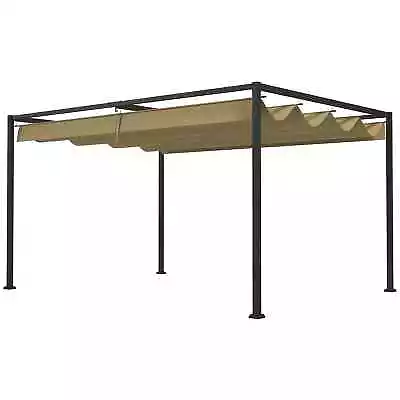 3x2m Metal Pergola With Retractable Roof Garden Gazebo Canopy Shelter • £222.99