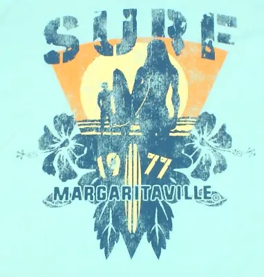 Margaritaville T Shirt Seafoam Green SURF 1977 Beach Graphic Mens Size XL • $15.29