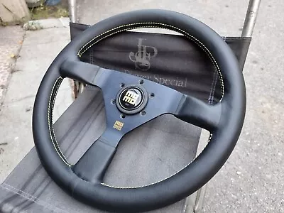 Rare 1990 MOMO Stacked Logo STEERING WHEEL Honda Toyota Mazda Ae86 MX5 Miata EG6 • $300