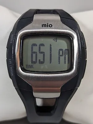 Mio Digital EKG 09042LL Black Case Black Silicone Band Watch • $13.99