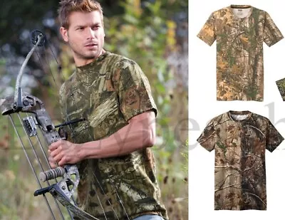 Russell Outdoors Mossy Oak Realtree Mens S-3XL 100% Cotton Pocket Camo T-shirts • $14.95