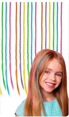 Children's  Girls Clip In  Braided Hair Extensions X 6 -  Girls Party Hair • £3.49