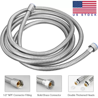 $9.99 • Buy 10FT Shower Head Hose Handheld Extra Long Stainless Steel Bathroom Flexible Tube