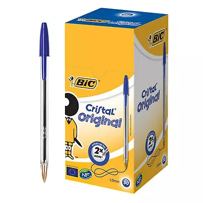 BIC Cristal Medium BallPoint Pens 1.0MM Biro BLACKBLUEREDGREEN Pen • £12.99