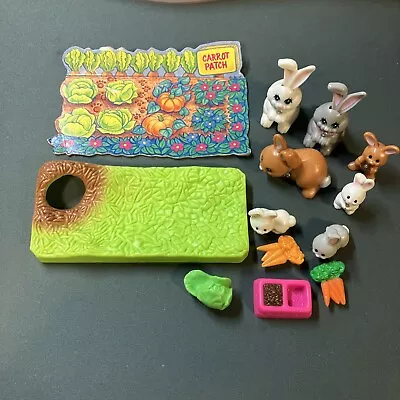 Vintage Littlest Pet Shop Mommy & Baby Bunnies Kenner 1992 Carrot Patch Lot • $38.99