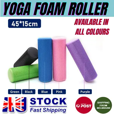 Pilates Foam Roller Long Physio Yoga Fitness GYM Exercise Training Massage 45CM • $19.95