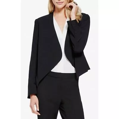 NWT Womens Petite Size 12 12P Vince Camuto Black Drape Front Blazer • $49.99