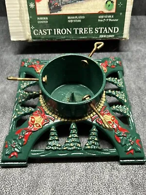 Vintage Innova Cast Iron Christmas Tree Stand Green Red Gold • $69.99