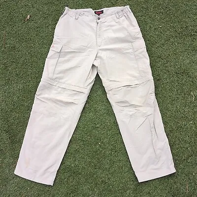 Fjallraven Beige Zip-Off Leg Combat Cargo Trousers Size 34  Waist 30  Leg • £42.99