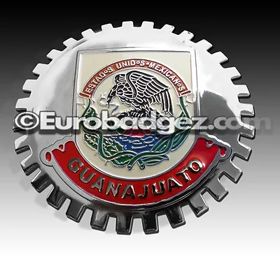 1- NEW Chrome Front Grill Badge Mexican Flag Spanish MEXICO MEDALLION GUANAJUATO • $19.99