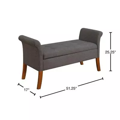 Convenience Concepts Entryway Bench 25.25 H X 51.25 W Backless Soft Gray Fabric • $194.08