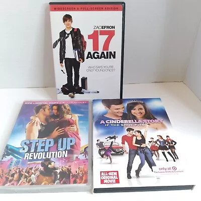 Lot Of 3 Teen DVD Movies: 17 Again Step Up Revolution & A Cinderella Story • $2.49