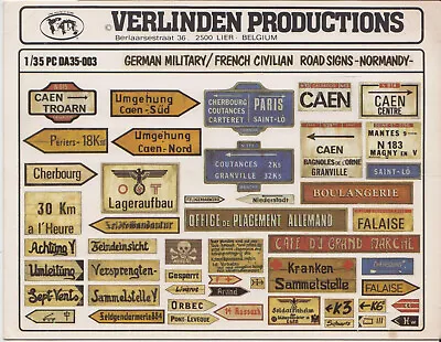 1/35 Verlinden - Grman Military/French Civilian Road Signs • £7