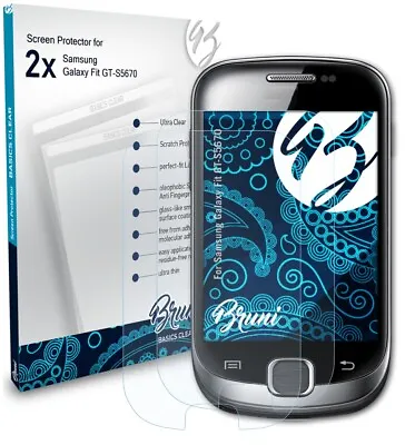 Bruni 2x Protective Film For Samsung Galaxy Fit GT-S5670 Screen Protector • £9.39