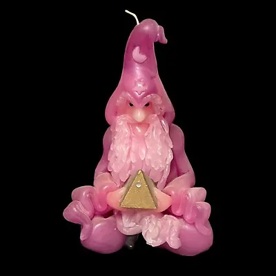 Northern Lights Wizard Sculpted Wax Candle Pyramid Zen Purple Art 8  Magical Vtg • $39.95