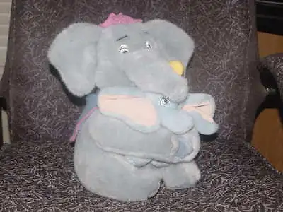 12  Disney Mrs Jumbo Plush Toy Elephant Holding Baby Dumbo Adorable • $59.99