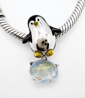 💖 Cute Little Penguin Charm Bead Animal Bird Genuine 925 Sterling Silver 💖 • £18.95