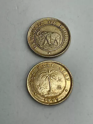 1934 Liberia 1/2 Cent Elephant Coin Circulated • $1.50