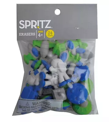 Spritz Space Erasers 24ct Bag Party Favors Astronaut Spaceship Robot & UFO • $6.99