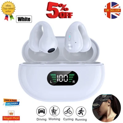 £10.99 • Buy TWS Ear Bone Conduction Earring Type Sports Clip Ear Wireless Bluetooth Earphone