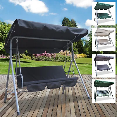 3 Seater Swinging Hammock Bench Seat Outdoor Garden Patio Furniture Steel Frame • £69.99