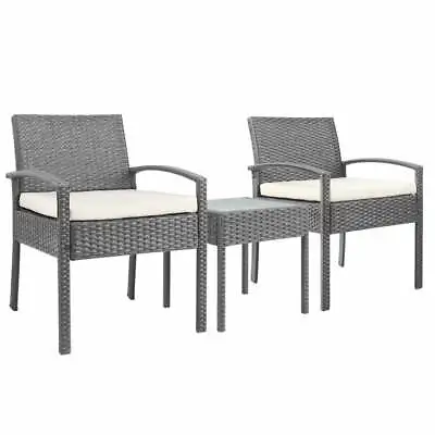 $190.98 • Buy Gardeon 3 Piece Wicker Outdoor Lounge Setting Patio Furniture Rattan Set Garden