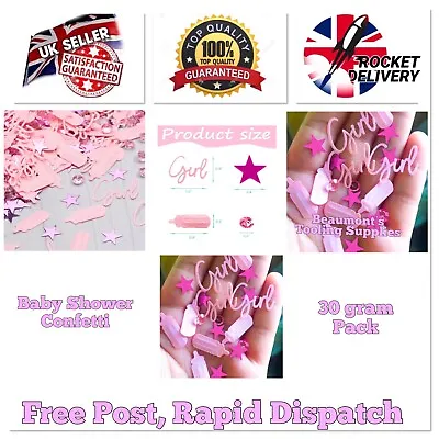 Girl Baby Shower Confetti Table Sprinkles Decorations 30g FREE RAPID POST • £3.55