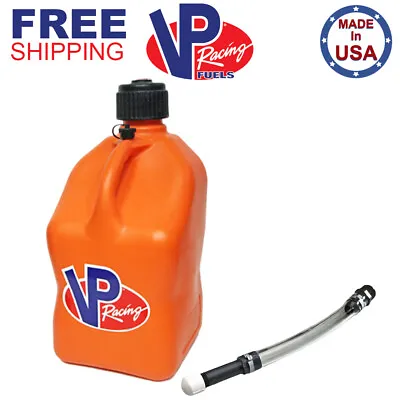 VP Racing Orange 5.5 Gallon Square Utility Jug Can + Deluxe Fill Hose • $47.96