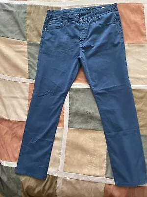 AG The Everett In Bon Voyage Blue Sueded Sateen Stretch Pants 36 X 32 Men NEW • $89.98