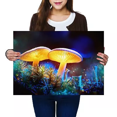 A2 - Magic Glowing Mushrooms Fantasy Poster 59.4X42cm280gsm #14811 • £10.99