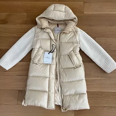 Moncler Girl’sdown Jacket Detached Sleeve Light Beige Size10 Condition Very Good • $720